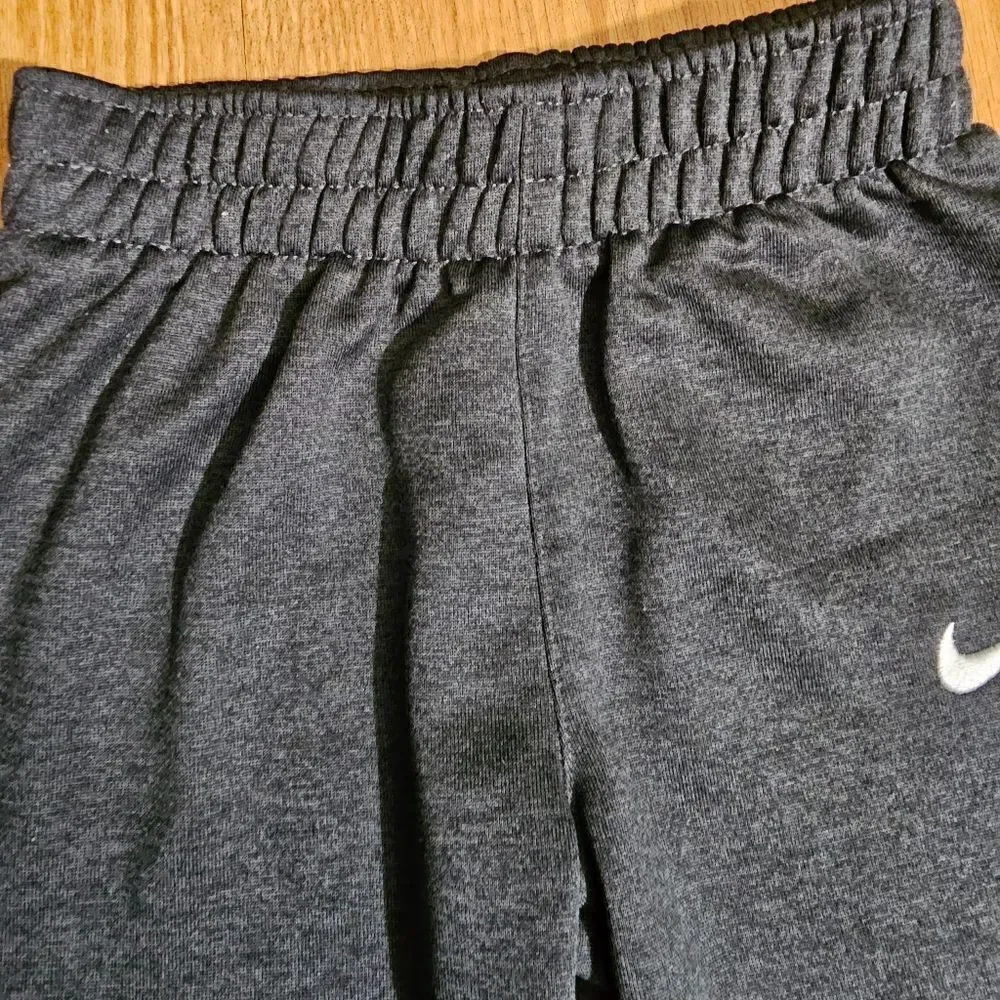 Nike Dri-Fit Kids Joggers Pants Heather Black Dark Grey Size 5 Brushed Fleece